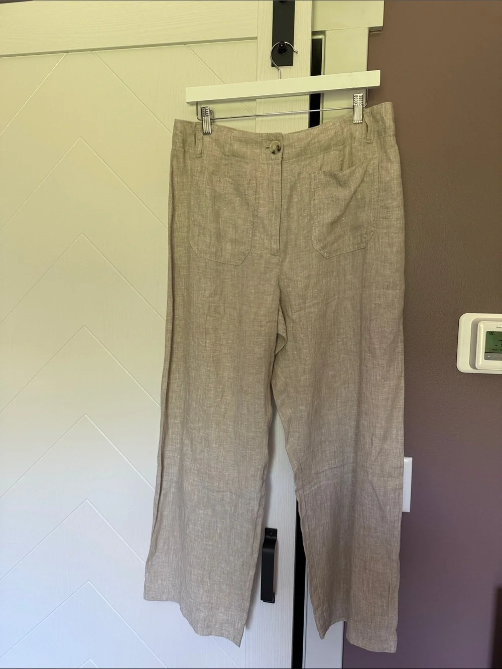 Quince European Linen Patch Pocket Wide Leg Pant in Flax